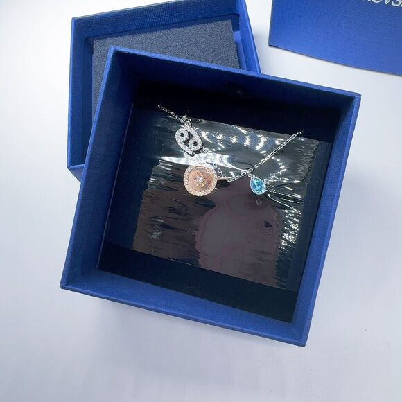 Swarovski Zodiac Pendant Cancer, Aqua, Rhodium Plating 5349215 - Picture 5 of 9